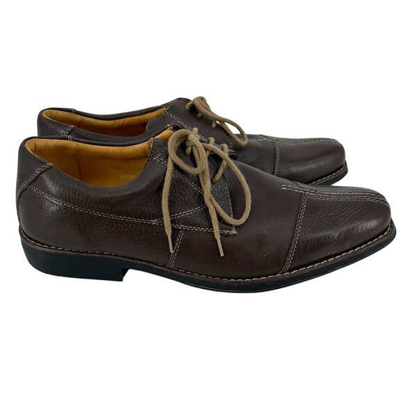 Sandro Moscoloni Comfort Soft Gel Brown Leather Split Toe Oxfords Mens Size 11.5 - Picture 3 of 9